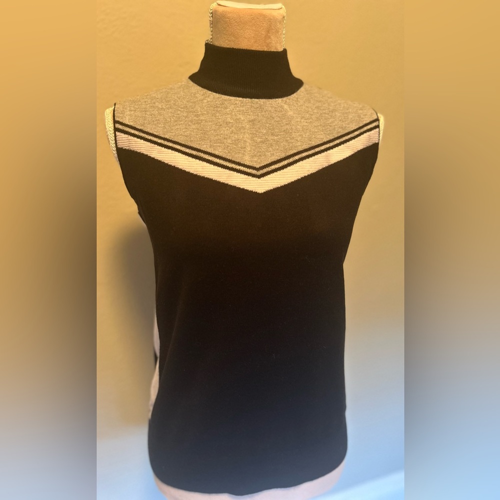 Black and Gray Sleeveless knit vest